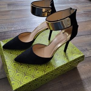 Gianni Bini Vanessah Heel Black/Gold Sz 8